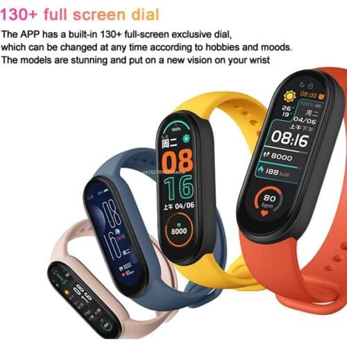 99% New Xiaomi Smart Band 6 Mi Band 1.56" AMOLED Screen 5 Color Blood Oxygen Fitness Traker Heart Rate Bluetooth Smart Bracelet