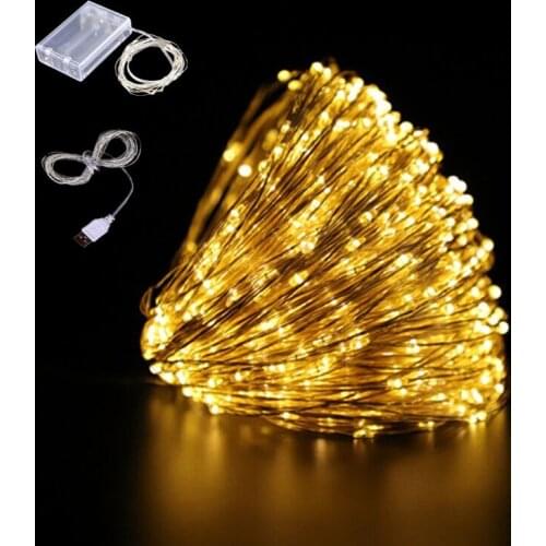 Copper Wire LED String Lights Christmas Decoration for Home Christmas Ornament Xmas Tree Hanging New Year 2022 Merry Christmas