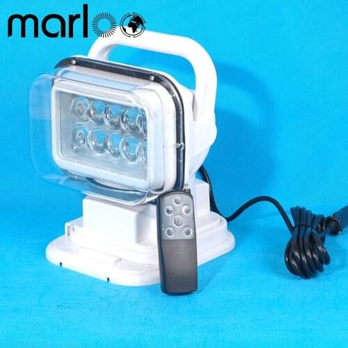 Marloo 50w Led Search Work Light Spot Handhold Remote Control 12v 24v For SUV Boat Emergency Lighting Garden Etc White