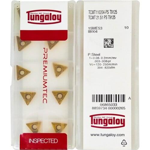 TCMT110204-PS T9125 100% Original TUNGALOY carbide insert with the best quality 10pcs/lot free shipping