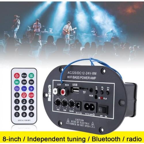 8 Inch 25W Universal HI-FI Bluetooth Car Audio Power Amplifier Auto FM Radio Player Support/ SD / USB / DVD / MP3 Input