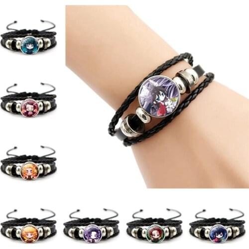 Japanese Anime Demon Slayer Kimetsu No Yaiba Blade Of Ghost Bracelet Handmade Rope Braided Bracelets Cosplay Fans Jewelry Gift