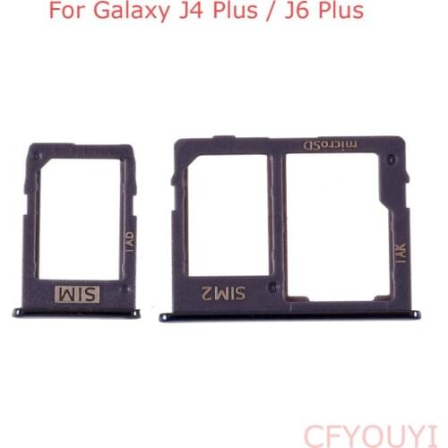 For Samsung Galaxy J6+ J610F J6 Plus/J4+ J415F J4 PLUS 2018 SIM Card Tray Slot Holder Replacement Part J610 J415
