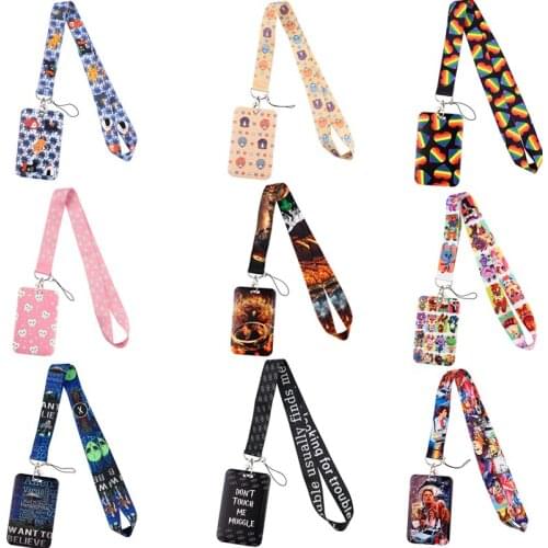 BH1577 Blinghero Cartoon Animal Homosexual Rainbow Credit Card Holder Identity Badge With Anime Dinosaur Magic school Lanyard