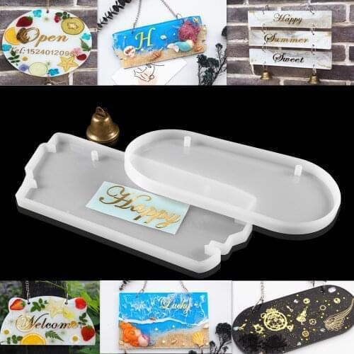 1pcs Indicator Signs Welcome Card Epoxy Resin Mold House Door Name Number Plate Silicone Molds For DIY UV Crystal Epoxy Supplies