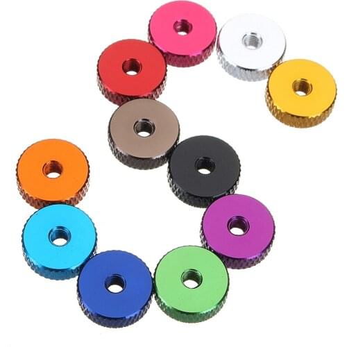 10Pcs M3 Manual Knurled Thumb Washers Screw Nut Spacer Flat Washer Aluminum Alloy Multicolor For FPV RC Model Toys New