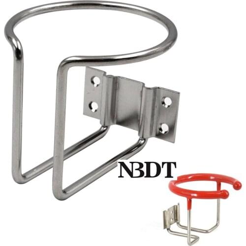 2Pcs 304 Stainless Steel Wire Wall Mount Beverage Drink Can Cup Holder Rack W Rubber Sleeve Boat Yacht Ship Trailer RV Caravan