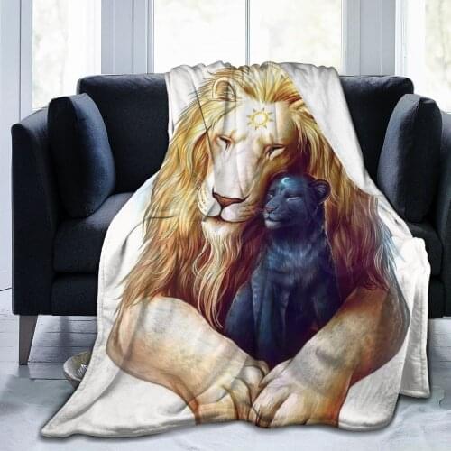 Lion 3D blanket, personalized printing, soft and warm coral velvet, light and thin machine washed flannel blanket