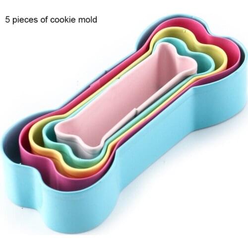5Pcs Stainless Steel Biscuit Cutter Mold Dog Bone Shape Cookie Cutter Set for Kids Suitabel for cake and Cookie Decorating Tools