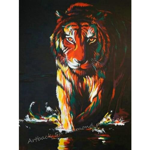 5d diy diamond painting tiger animal kit full square / round drill hand embroidery 3d stick diamond embroidered gift