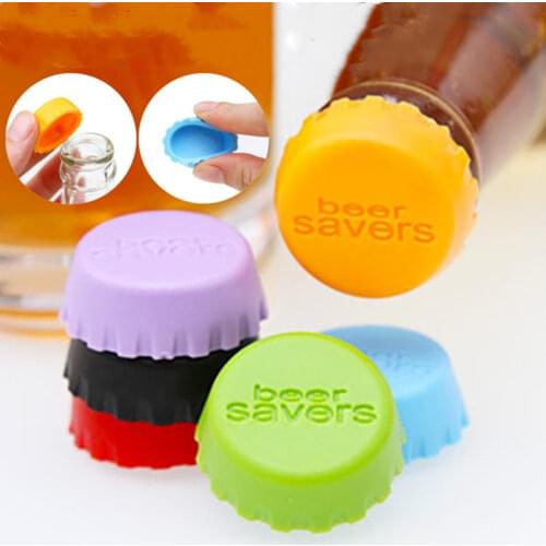 6 Colors Reusable Candy Colored Silicone Beer Cap Sealed Cocktail Bottle Cap Vinegar Soy Sauce Bottle Soda Cola Cap