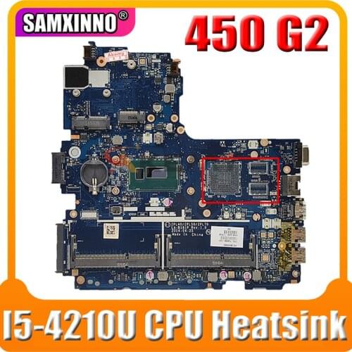 768146-601 768146-501 For HP Probook 450 G2 Laptop Motherboard LA-B181P With I5-4210U CPU Heatsink MB 100% Tested Fast Ship