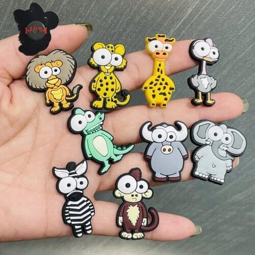 9PCS PVC Kawaii Cartoon Funny Animals Fridge Magnetic Sticker Monkey Zebra Crocodile Tiger Lion Refrigerator Magnets Kids Gifts