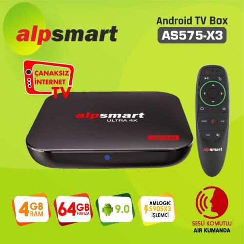Alpsmart AS575-X3 Android Tv Box | 4GB Ram | 64GB Memory | 4K