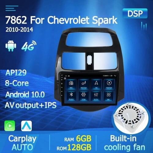6G+128G DSP 2 din Android 10 4G NET Car Radio Multimedia Video Player for CHEVROLET Spark Beat Matiz Creative 2010-2014 WiFi BT