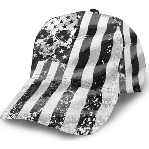 CINESSD 2020 New Baseball Cap Fishing Caps Men Outdoor Hunting Hat Hiking Hat Black American Flag With Skull