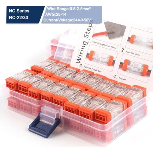 Boxed Quick Butt Wire Connector Universal Compact Electrical Push-in Wiring Terminal Block For Car Home Led Light Connectors