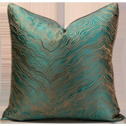 Luxury Sofa Cushion Covers Decorative Striped Pillow Cases For Living Room Cars Nordic Green Golden Modern 45*45 30*50 50*50