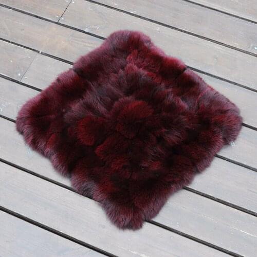 CX-D-138B Home Decor Fashionable Patchwork Genuine Fox Fur Cushions for Seat