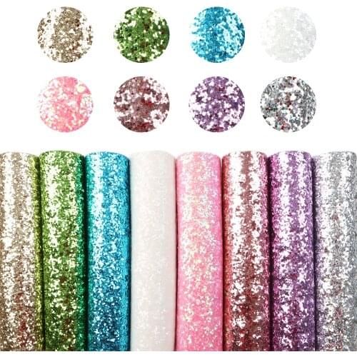 David accessories 8pcs/set A5 15*21cm Glitter Faux Synthetic Leather Set DIY Bow Earring Bag Faux Leather Fabric Sheets,1Yc9179
