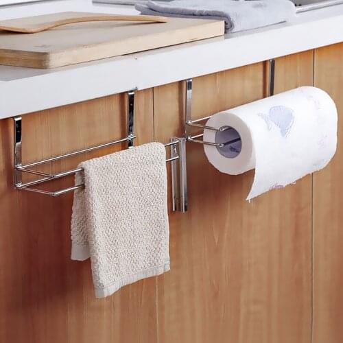 Home Kitchen Paper Holder Hanger Tissue Roll Towel Rack Bathroom Toilet Sink Door Hanging Organizer Storage Hook Holder Rack