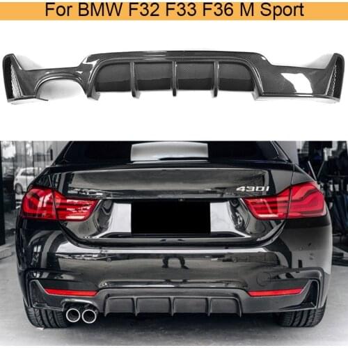 Carbon Fiber Rear Bumper Diffuser Lip Spoiler for BMW 4 Series F32 F33 2 Door F36 4 Door M Sport 2013-2017 Rear Bumper Diffuser