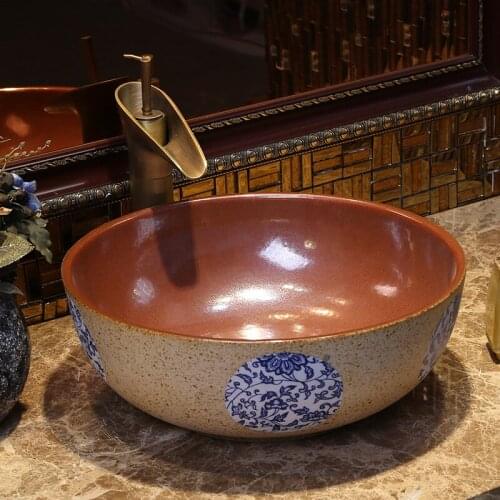 Europe Vintage Style Art wash basin Ceramic Counter Top Wash Basin Bathroom Sinks countertop bathroom basin bathroom sink bowl