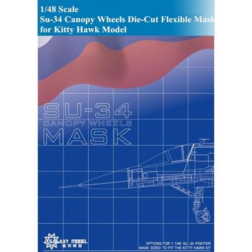 GALAXY C48004 1/48 Scale Su-34 Fighter Canopy Wheels Flexible Mask for Kitty Hawk 80141 Model