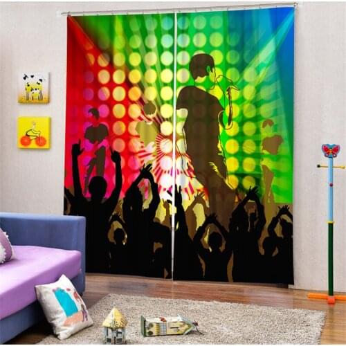 Customized Vocal concert Luxury 3D Blackout Window Curtain Drapes For Living room Bed room Hotel Wall Tapestry Cortinas