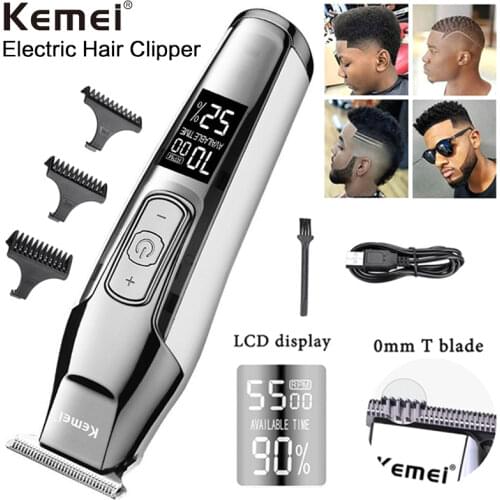 Kemei hair clipper beard trimmer mens hair trimmer LCD digital display cordless haircut electric shaver 5