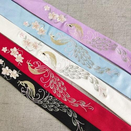 Antique Style Chinese hanfu Headdress dynasty Element Embroidered Hair Band Ancient Costume Peacock Pattern Hair Accessories