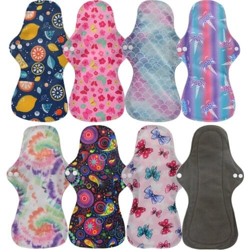 Night Use Heave Flow Reusable Menstrual Pad Waterproof Feminine Hygiene Panty Liner Bamboo Charcoal Washable Sanitary Napkin