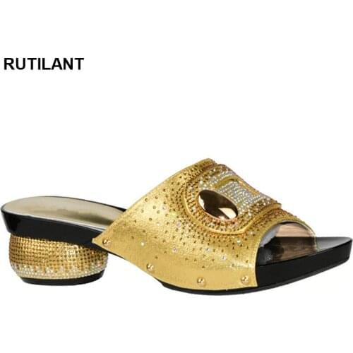 Fashion Luxery Shoes Women Italian Women Wedding Shoes Decorated with Rhinestone Slip on Afrcan Party Pumps Wedding Shoes Bride