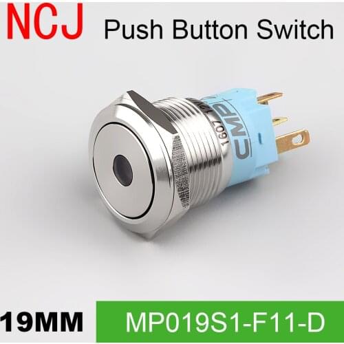 NCJ 19mm Metal Push Button Switch IP67 Maintained Alternate & Momentary push button switch with LED lamp 5A