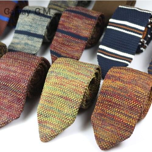 New Fashion Sharp Mens Tie Knitted Ties Mens Casual Striped Knit Necktie for Wedding Slim Skinny Woven Cravate Narrow Neckties