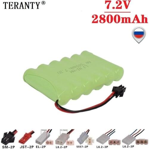 Upgrade 7.2v 2800mah NiMH Battery For Rc Toys Cars Tanks Truck Robot Gun Boats AA Ni-MH 7.2v Rechargeable Battery 1pcs to 10 pcs