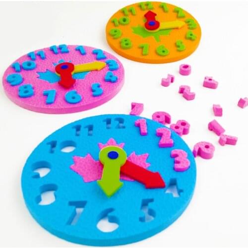 1PCS Kids DIY Eva Clock Learning Education Toys Fun Jigsaw Puzzle Game for Children 3-6 Years Old Children Gift