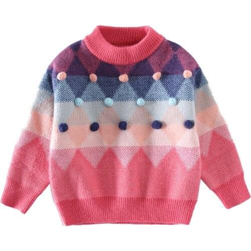 Autumn Winter Girls Sweater Spring Casual Children Girl Long Sleeve Pullover Clothes For Kids Color Sweater Tops outerwear 3-14T