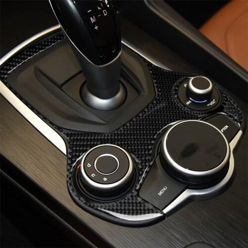 Carbon Fiber Gearshift Panel Cover Trim for Alfa Romeo Giulia 2017-2019 Interior Decoration Car Accessories Car Decal Stickers