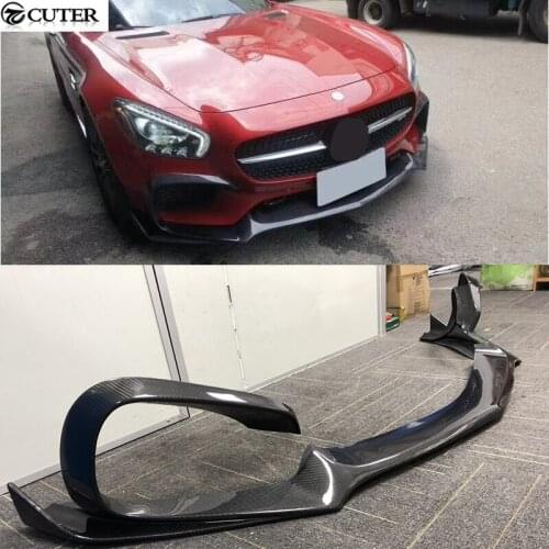 For AMG GT R style Carbon Fiber front bumper lip splitter forBenz AMG GT car body kit 15-16