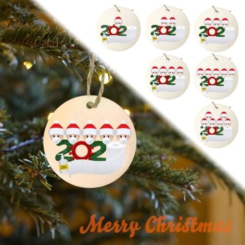 Christmas Personalized Christmas Tree Wooden Ornaments Pendant Santa Claus Wearing a Mask Handmade Ornaments Christmas Tree