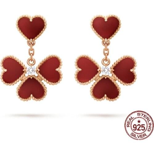 S925 sterling silver earrings simple personality fashion style hypoallergenic love shape to give girlfriend a birthday gift