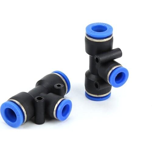 4mm 6mm 8mm 10mm 12mm 14mm 16mm Hose Tube Union Tee Type Reducer One Touch Air Pneumatic Push In Pipe Fitting Quick Connector