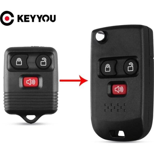 KEYYOU 3 Buttons Folding Car Remote Flip Key Shell Fob For Ford 2001-2011 Mercury Switchblade Modify Case Cover