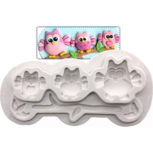 Owl And Tree Silicone Mold Fondant Cake Decorating Tools Candy Chocolate Gumpaste Mold