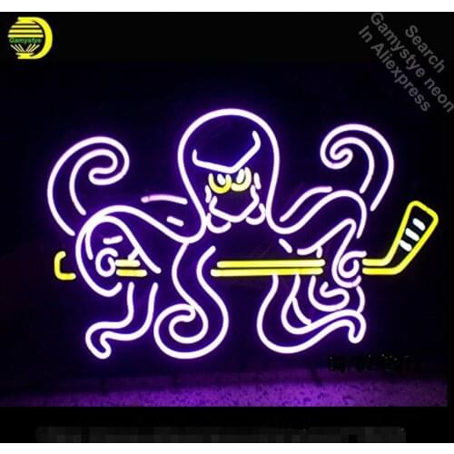 Sports Club DRW Octopus Neon Sign neon bulb light Sign glass Tube Handcraft Commercial Iconic Neon light Bright Color Characteri