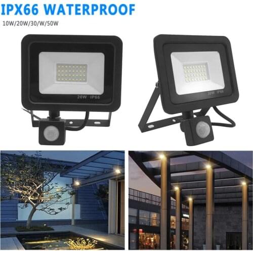 10/20/30/50w Led Flood Light With Motion Sensor Waterproof Ac220v 20pir Projector Floodlight Outdoor Spotlight For Garden Street