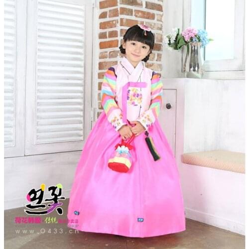 Korea Traditional Hanbok Dress for Children 2020 Summer Korean Traditional Dress Stage Dance Copaly Costume Gift
