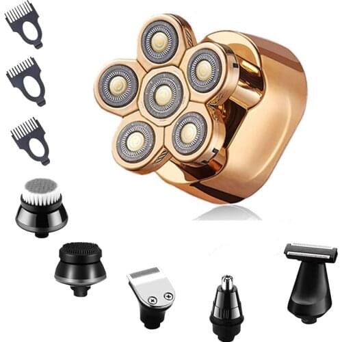 6 Cutter Head Multi-function Electric Shaver for Men Hair Trimmer Beard Electric Razor Wet Dry Facial Body Bald Shaving Machine