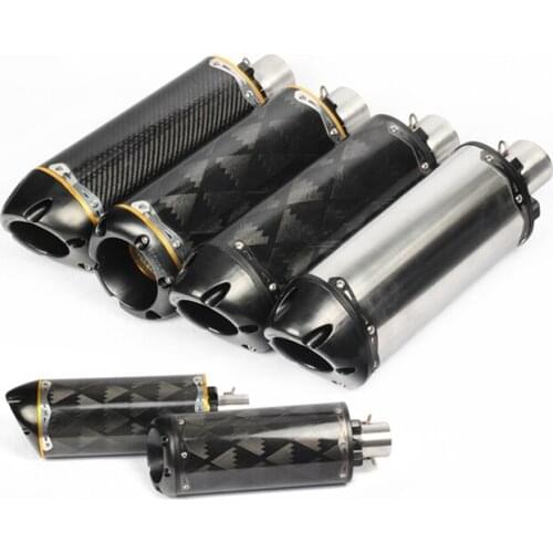 Universal 38-51mm Motorcycle Exhaust Tail Pipe No DB Killer Escape Dirt Bike Scooter Carbon Fiber Exhaust Tips 370 380 475 490mm